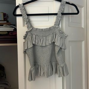 Super cute, ruffly green Kaylas armoire shirt. Only worn once in great condition